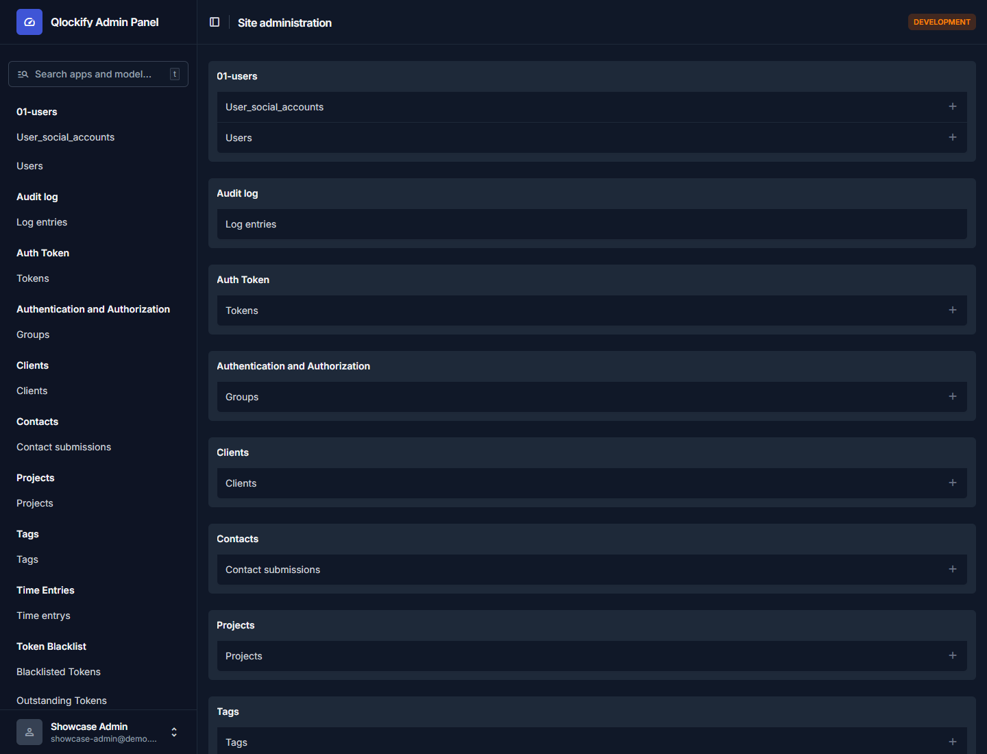 Admin dashboard